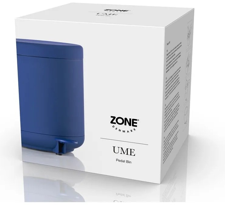 Bidone a pedale in plastica blu 4 l Ume - Zone