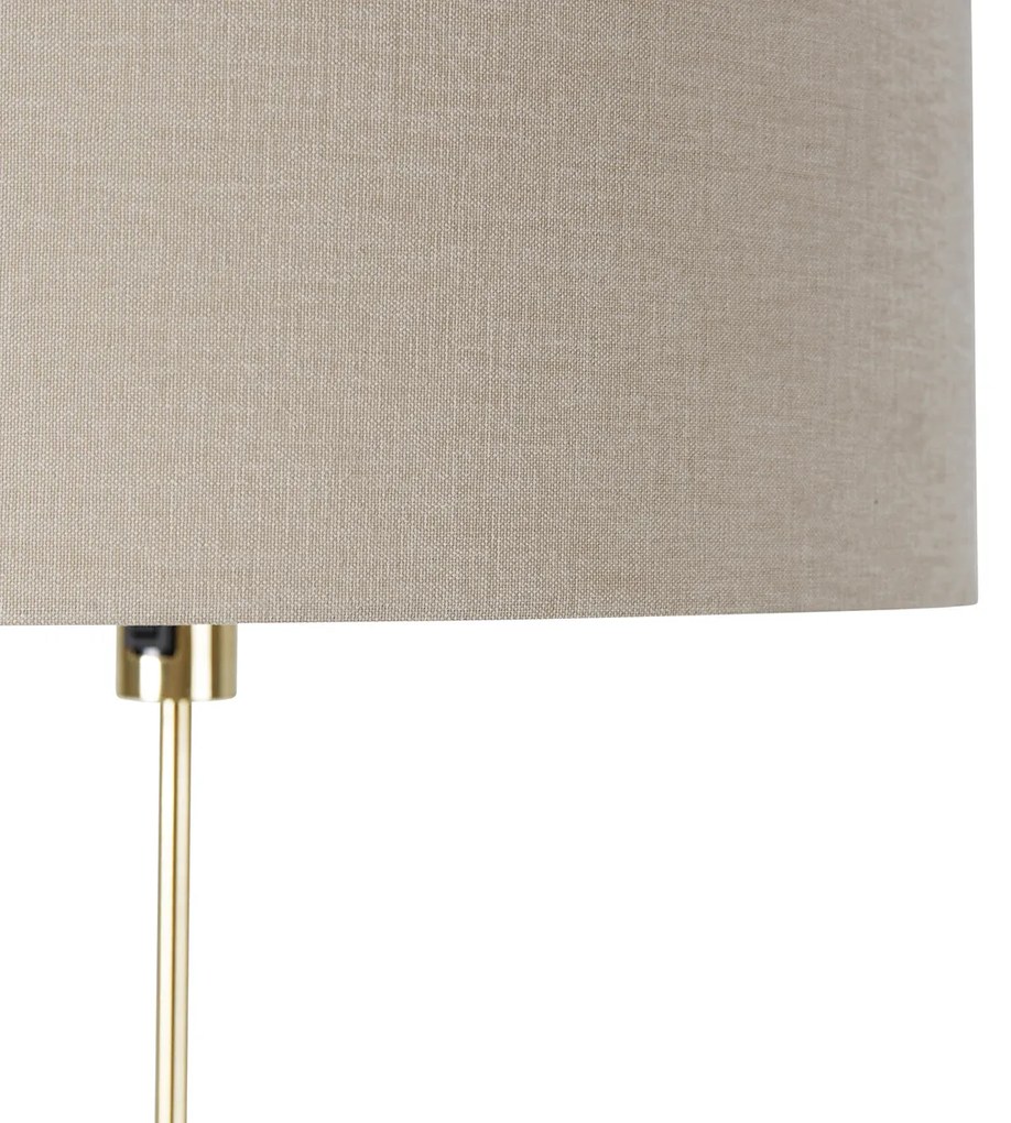 Lampada da terra regolabile oro con paralume marrone chiaro 50 cm - Parte