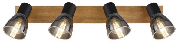 Globo 54307-4W - Luce Spot CLAUDE 4xE14/40W/230V nero/legno