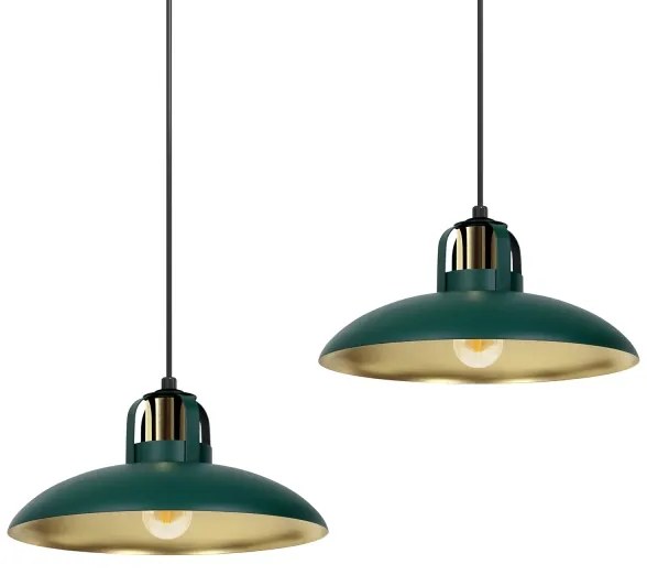 Lampadario su filo FELIX 2xE27/60W/230V verde