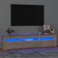 Mobile Porta TV con Luci LED Rovere Sonoma 180x35x40 cm 3152756