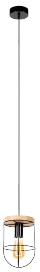 Spot-Light 184159104 - Lampadario a sospensione con filo NETUNO 1xE27/60W/230V quercia