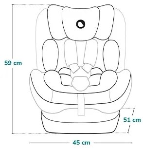 Lionelo - Seggiolino auto IZZY i-Size 40-150 cm Nero/Grigio
