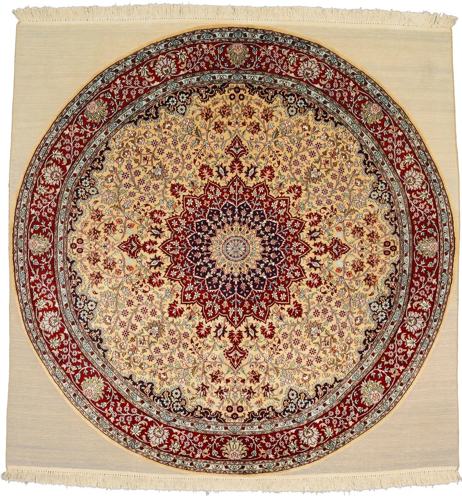 Cashmere Silk Tappeto orientale 180x190 Beige (Indian) Annodato A Mano