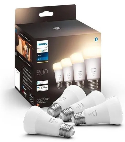 SET 4x Lampadine LED Dimmerabili Philips Hue BIANCO A60 E27/9W/230V 2700K
