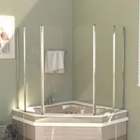 Cabine da Bagno 2 pz 104x130 cm in Vetro Temperato Trasparente cod mxl 40544