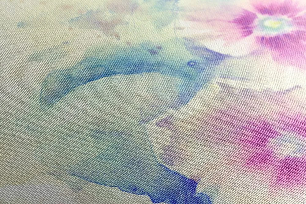 Stampa su tela – Fiori in acquerello rosa