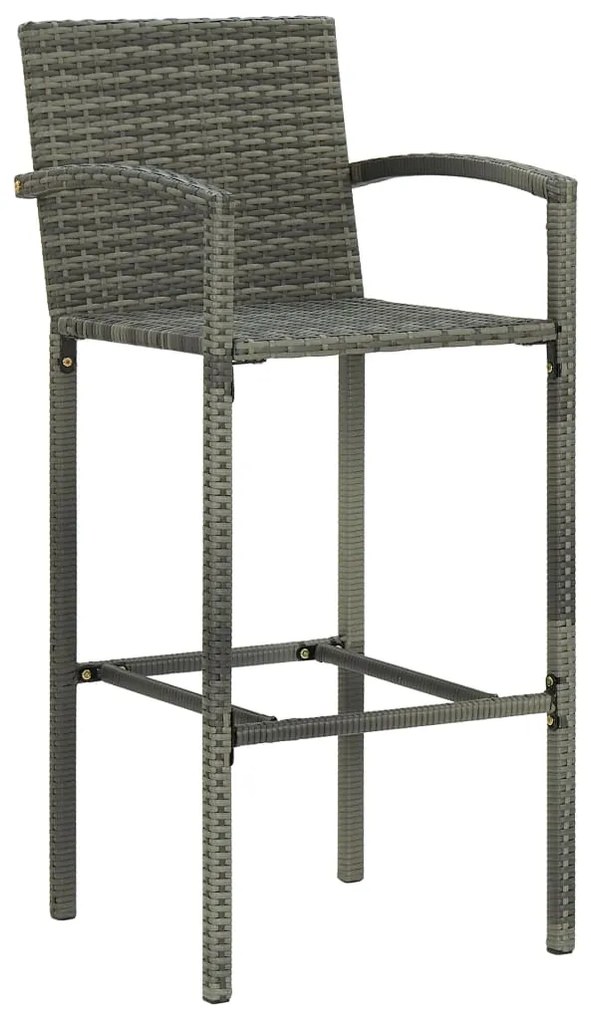Sgabelli da bar 2 pz grigi in polyrattan