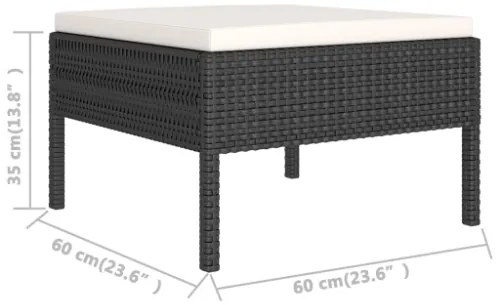 Set Divani da Giardino 11 pz con Cuscini in Polyrattan Nero