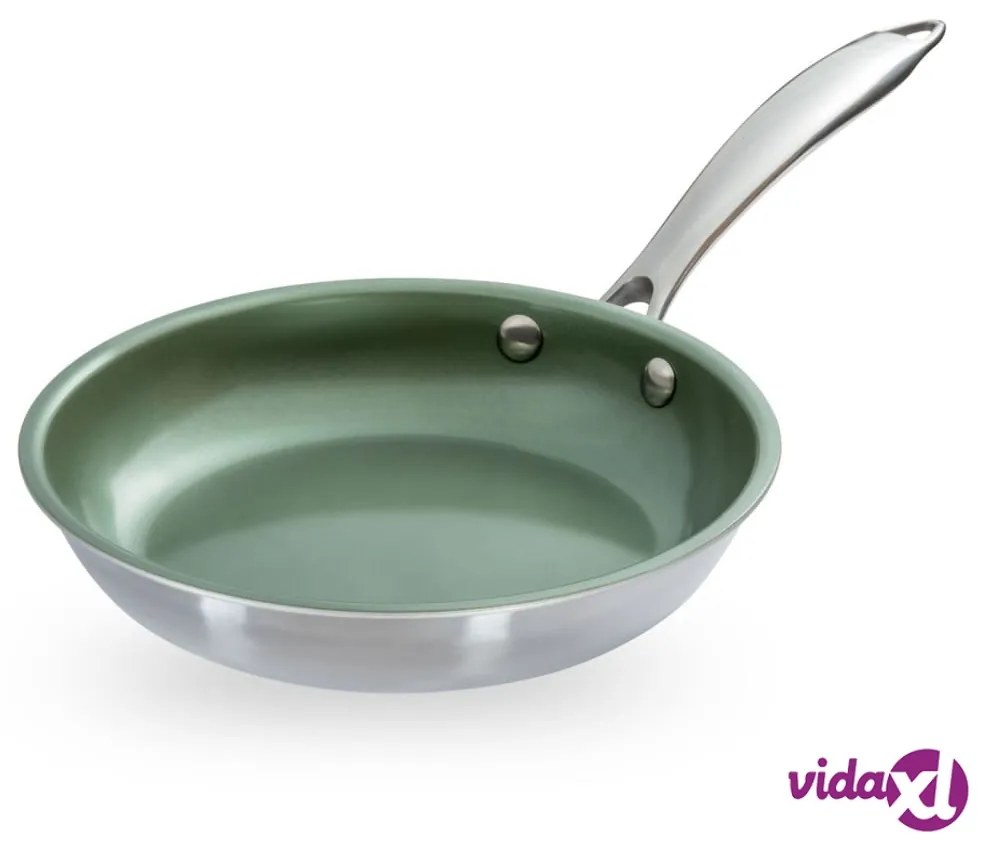 Just Vegan Padella ECO CeraVegan 20 cm in Acciaio Inossidabile Verde