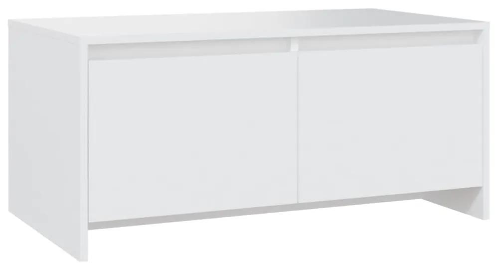 Tavolino da salotto bianco 90x50x41,5 cm in legno multistrato