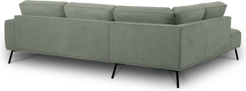 Divano angolare verde (con penisola a sinistra/a L) con rivestimento in ciniglia Amsterdam – Scandic