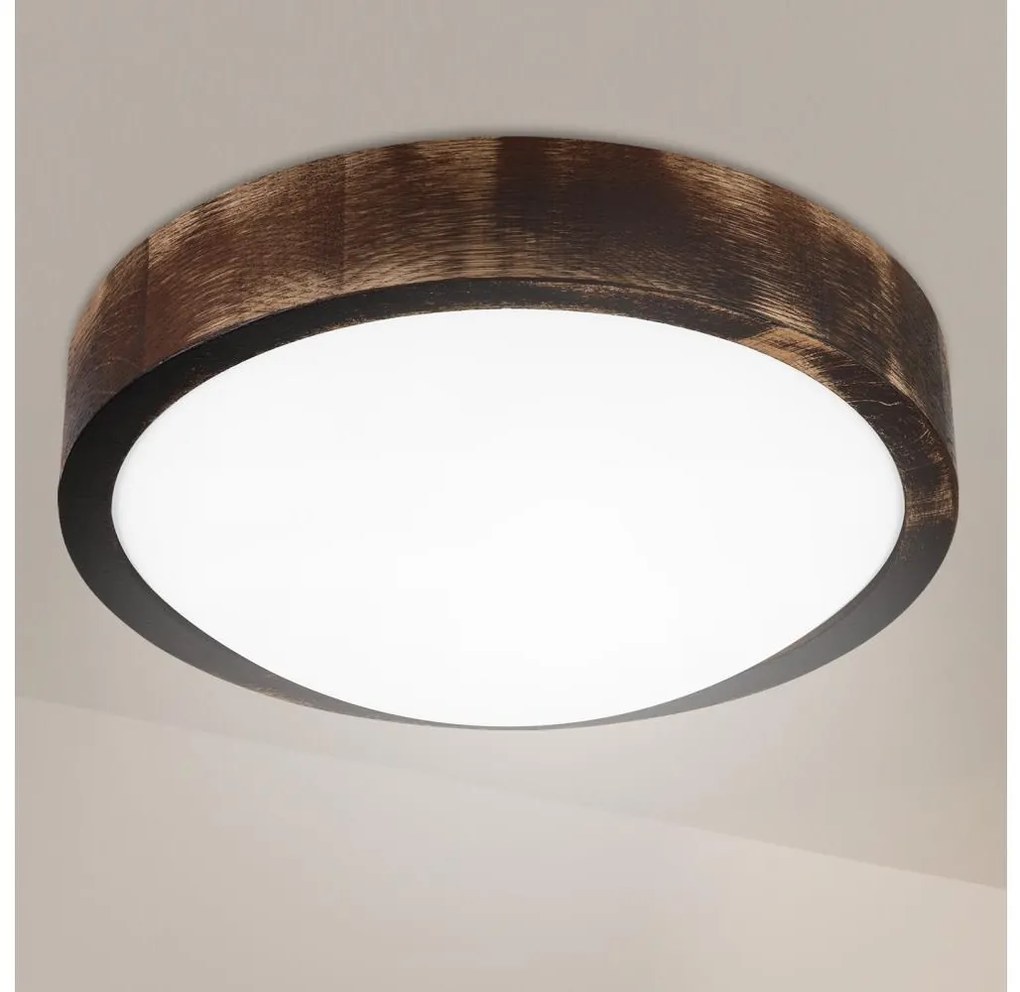 Brilagi - Plafoniera LED CARVALHO SLIM SMOKEY LED/20W/230V rovere Ø 27,5 cm