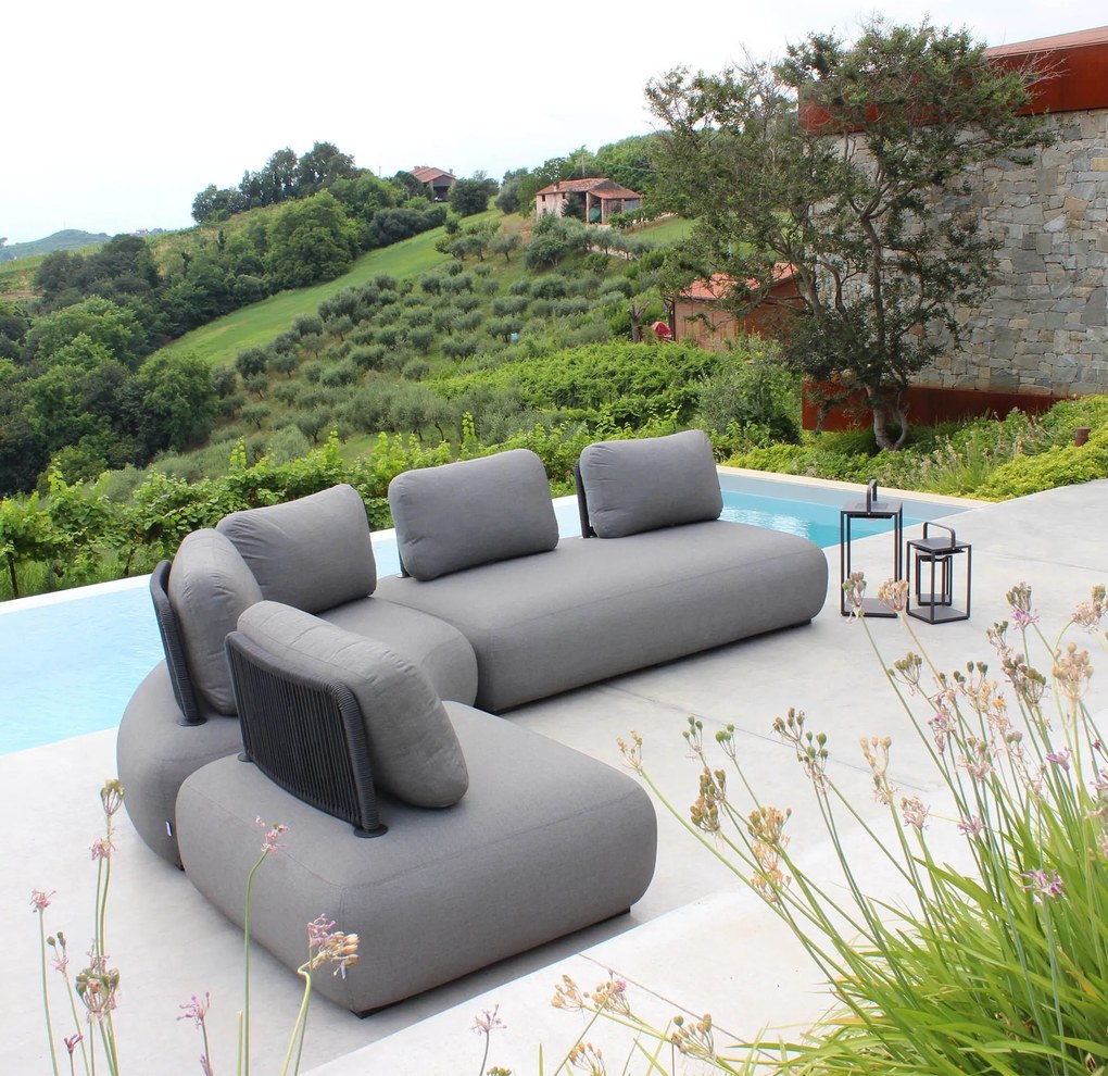 BARTON - poltrona con struttura in alluminio e