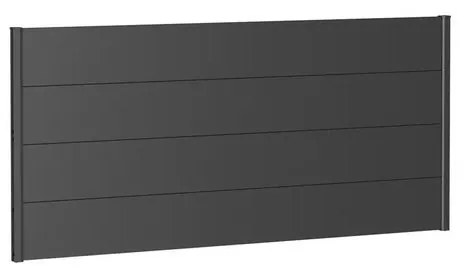 Frangivista in acciaio metallizzato grigio scuro BIOHORT L 194 x H 91 cm, spessore 44 mm