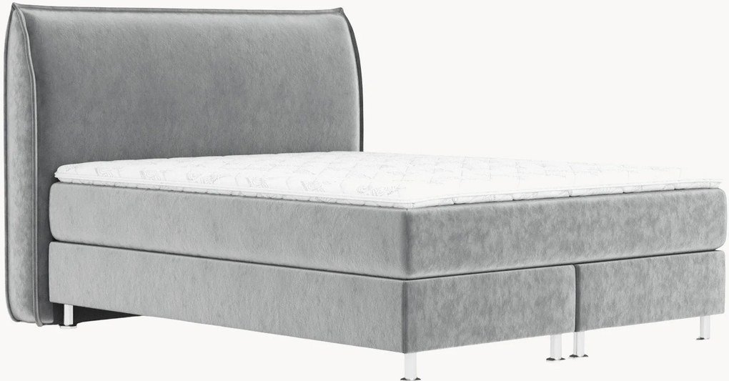 Letto boxspring in velluto fatto a mano Chermin, H4
