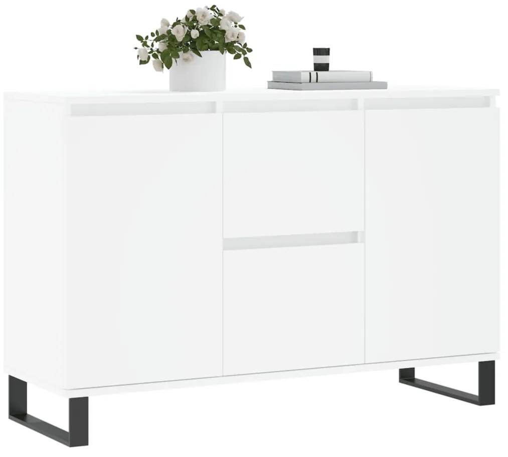 Credenza bianca 104x35x70 cm in legno multistrato