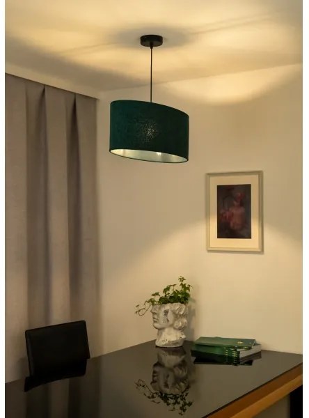Duolla - Lampadario a sospensione con filo OVAL 1xE27/15W/230V verde