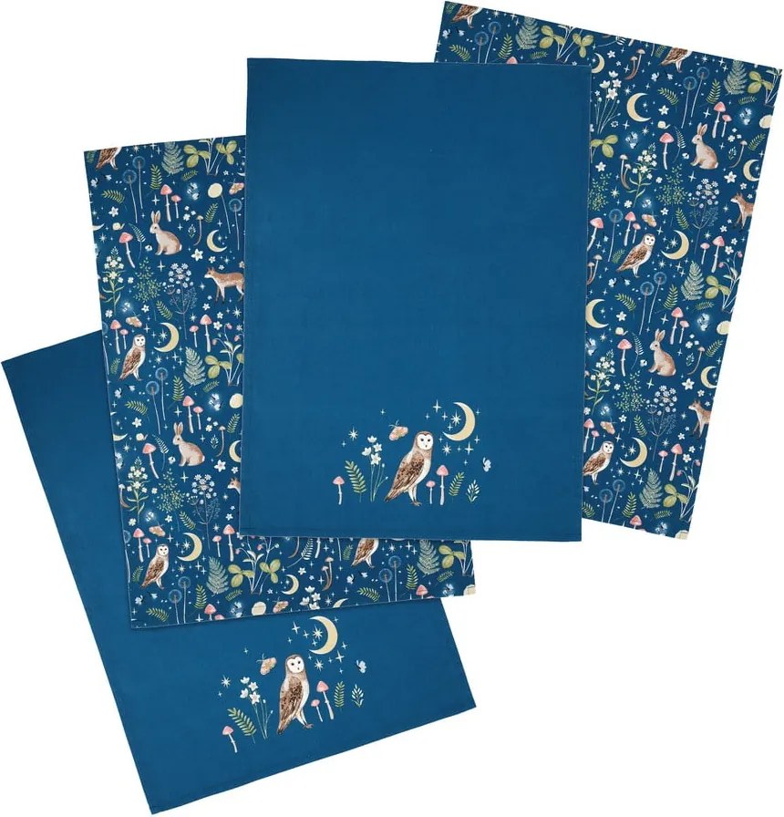 Set di strofinacci in cotone 4 pz 50x70 cm Enchanted Twilight Animals – Catherine Lansfield