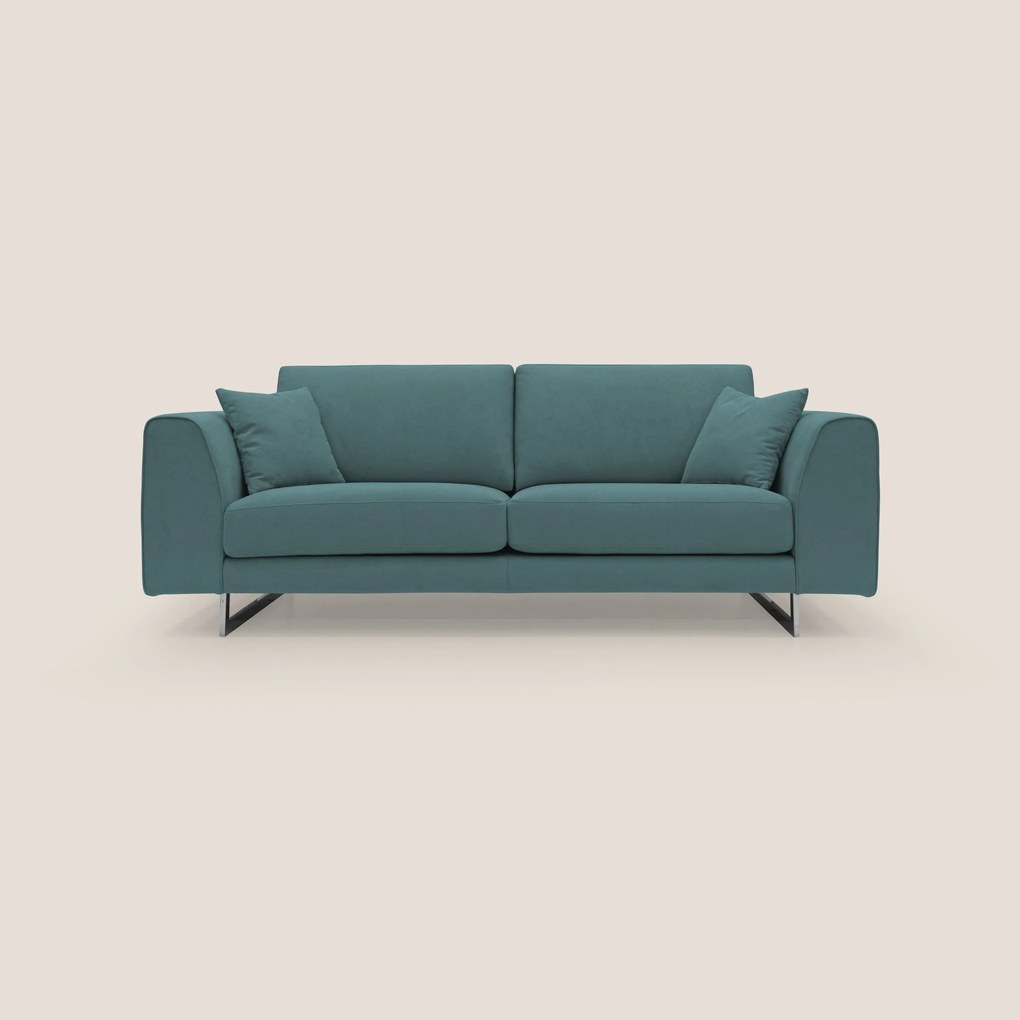 Armony Divano moderno con slitte in acciaio e tessuto impermeabile T02