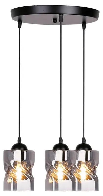 Apparecchio a sospensione nero con paralume in vetro Felis - Candellux Lighting