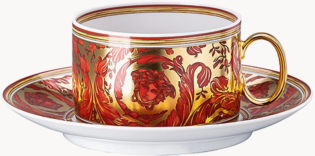 Tazza con piattino in porcellana Medusa Garland