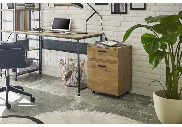 Cassettiera mobile per ufficio MIRANE, rovere