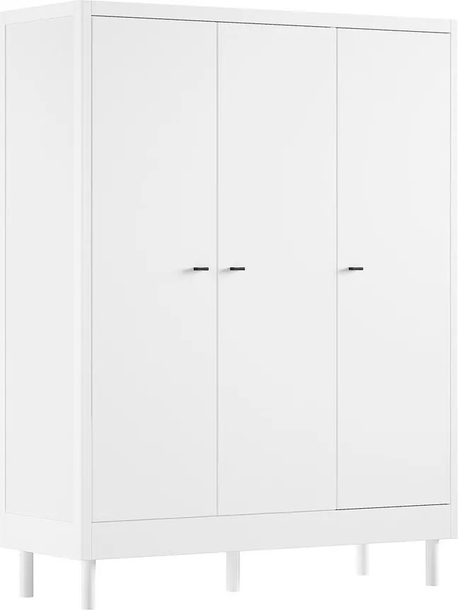 Armadio per bambini bianco in faggio massiccio 146x190x55 cm Forrest – Vipack