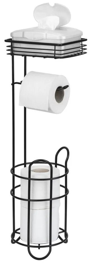 WENKO 71451800 - Portarotolo per carta igienica 16x59 cm nero