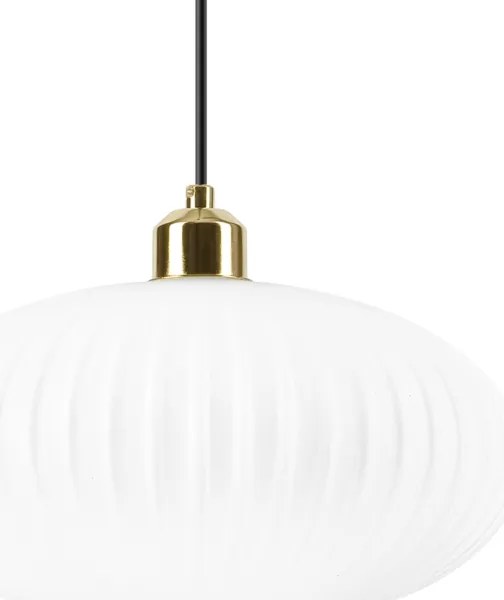 Lampadario a sospensione con filo HARMA 1xE27/15W/230V diametro 30 cm bianco/oro