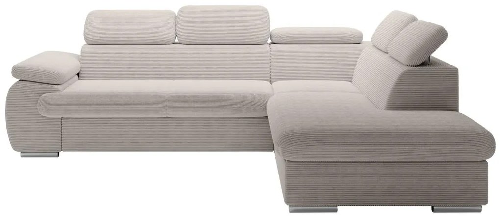 Divano letto in Velluto a coste Beige - Angolo a destra - FABIEN