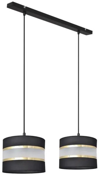 Lampadario a sospensione con filo HELEN 2xE27/15W/230V nero/oro