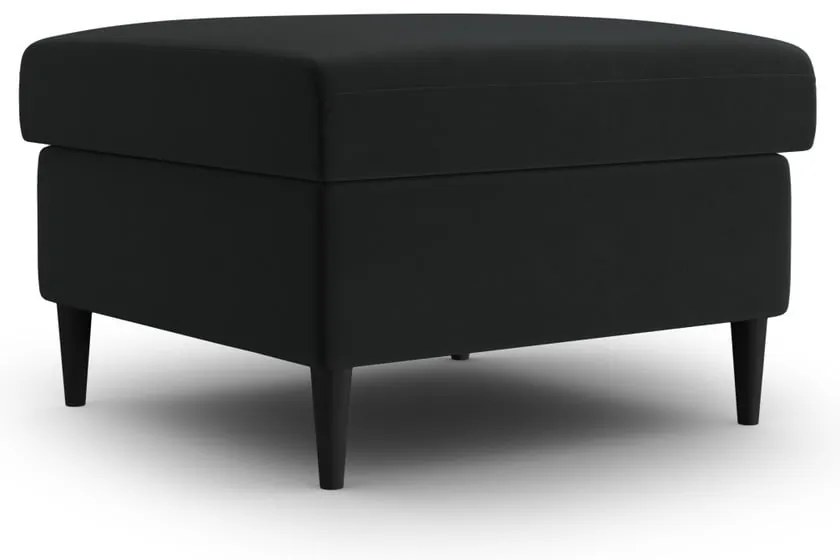 Poggiapiedi nero con rivestimento in velluto Kyoto – Cosmopolitan Design