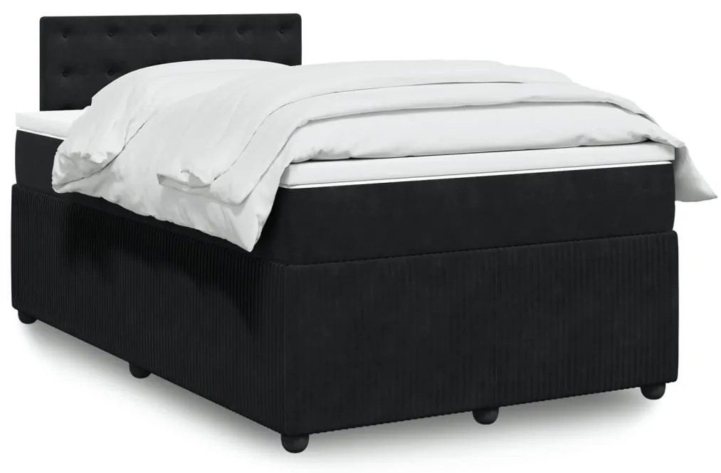 Giroletto A Molle Con Materasso Nero 120x190 Cm İn Velluto /