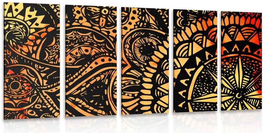Quadri 5 pezzi – Mandala ad acquerello