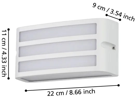 Eglo 900809 - Applique da esterno CAMARDA 1xE27/40W/230V bianco IP54