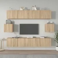 Set di Mobili Porta TV 6 pz Rovere Sonoma in Legno Multistrato 3114360