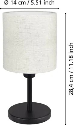Eglo 32219 - Lampada da tavolo MONTETTO 1xE14/40W/230V crema/nera
