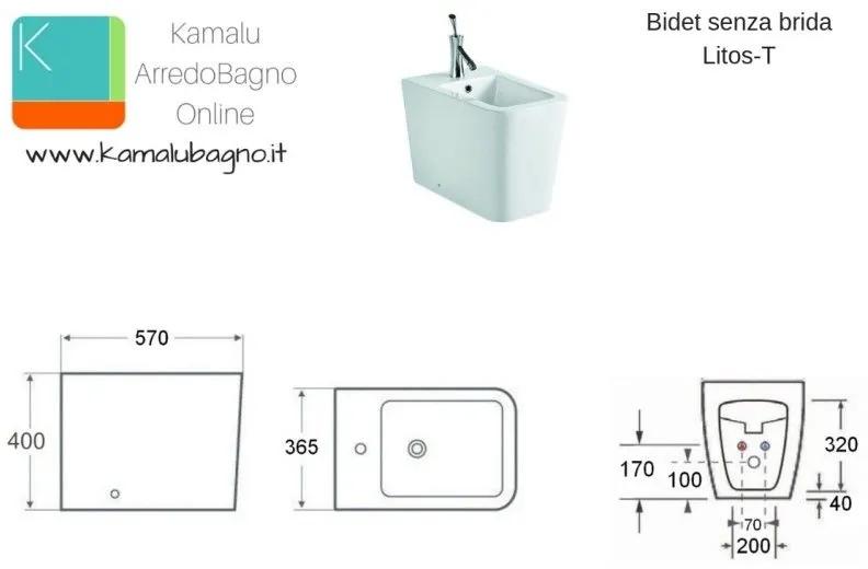 Kamalu - sanitari bagno filo muro senza brida modello litos-t