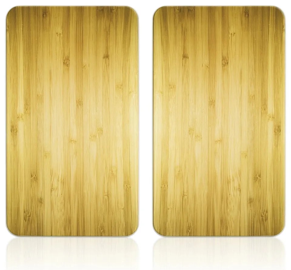 Coprifuoco in vetro temperato in set da 2 52x30 cm Wooden - Maximex