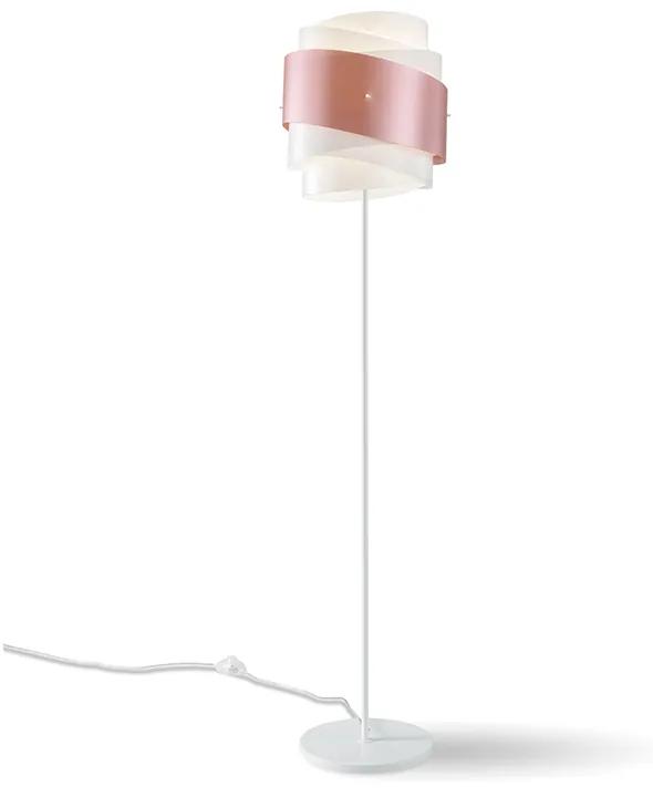 Lampada Da Terra Moderna 1 Luce Bea Polilux Rosa Metalllico D40 Made In Italy
