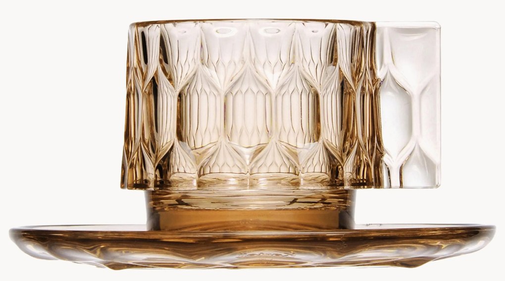 Tazzine da caffè e piattini con motivo strutturato Jellies 4 pz