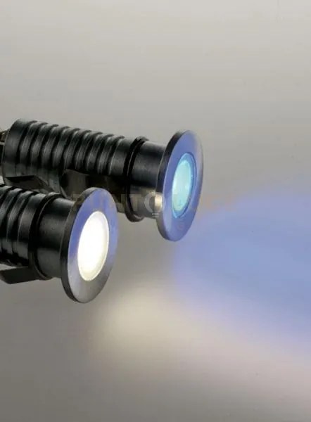 Incasso led subway dc24v nichel in alluminio 12w 53lm blu ip67 3,2x...