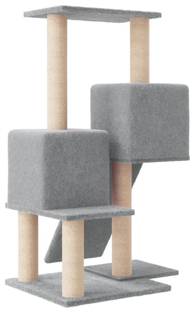 Albero per gatti con tiragraffi in sisal grigio chiaro 82 cm