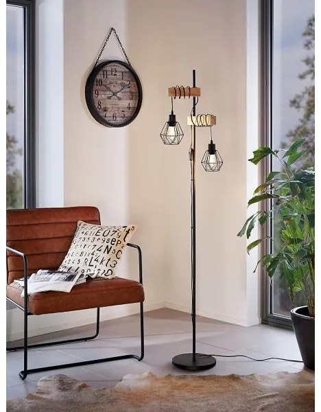 Eglo 44081 - Piantana TOWNSHEND 2xE27/60W/230V