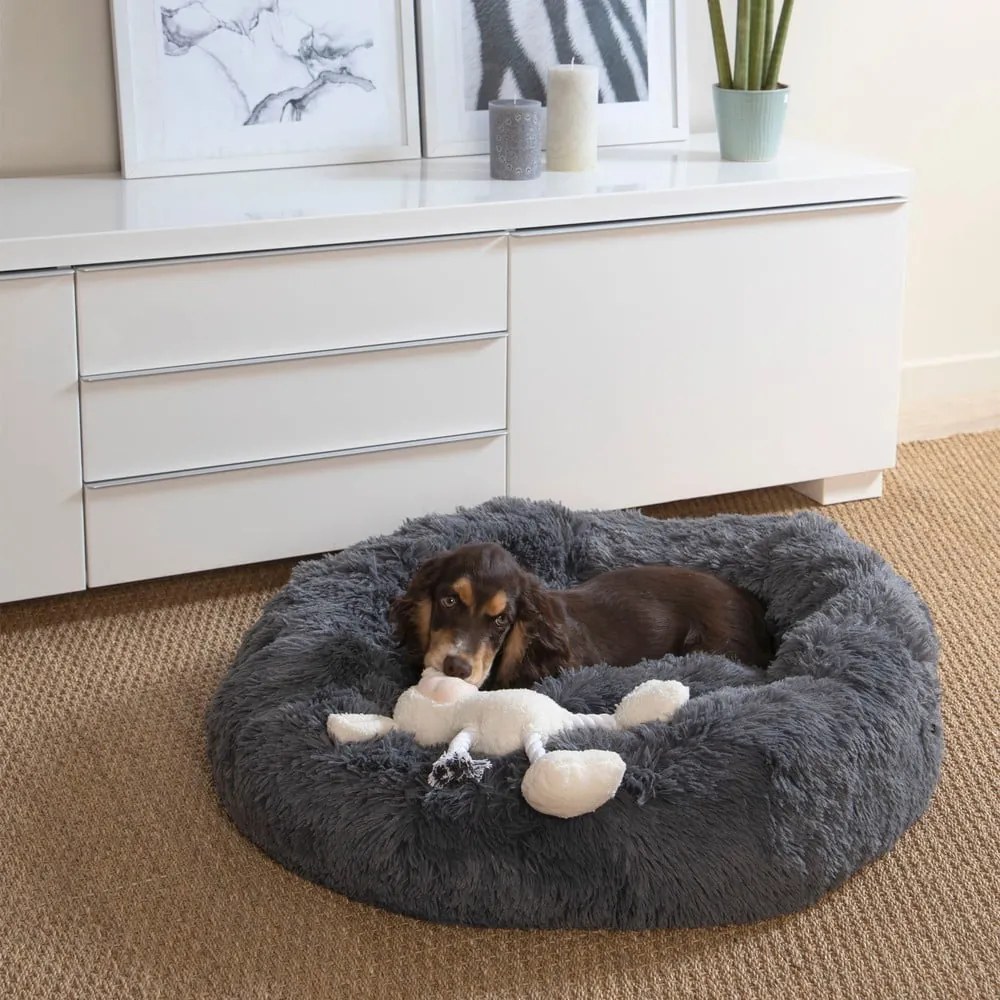 Letto per cani grigio scuro ø 75 cm - Love Story