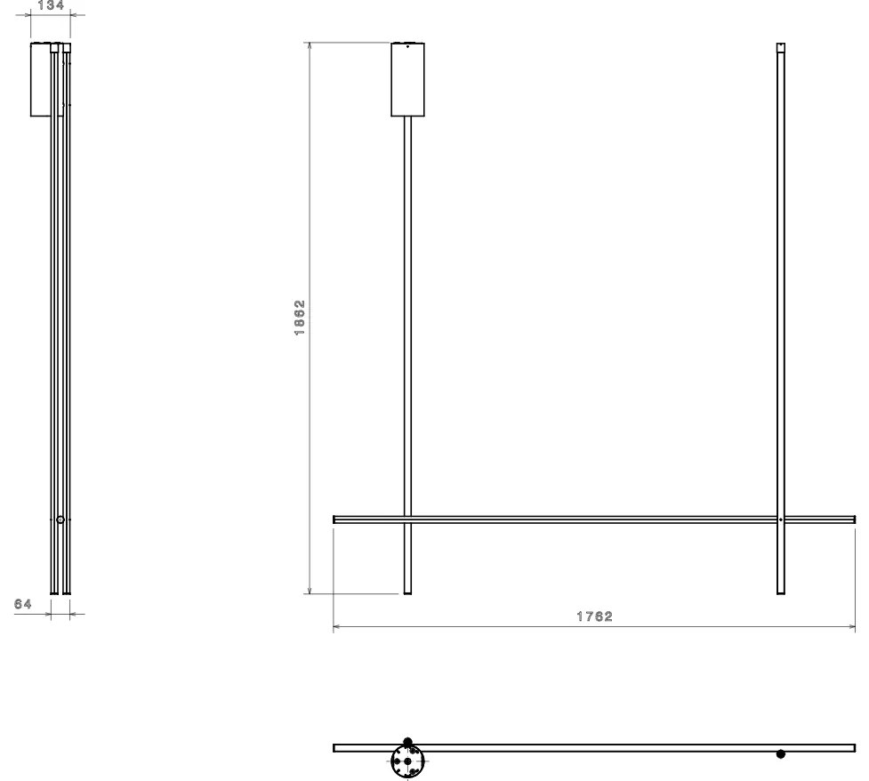 Flos Coordinates Ceiling Long 2 Lampada led a sospensione a luce diffusa Argent Moon