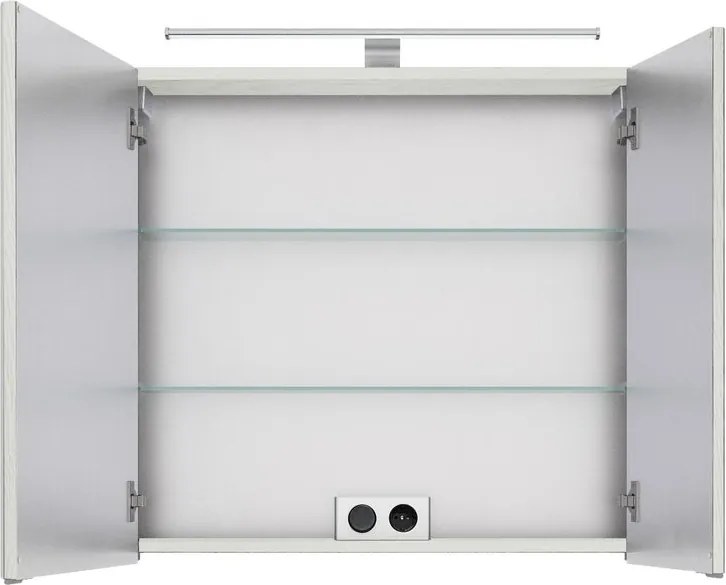Specchio Contenitore Con Illuminazione PELIPAL legno caldo L 75 x H 70.3 x P 17 cm