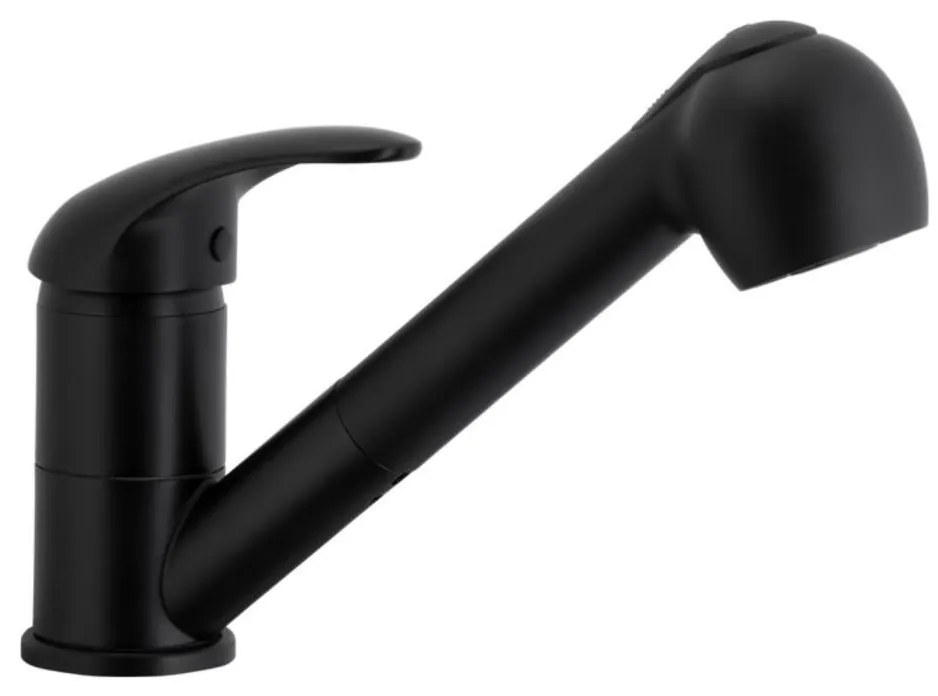 KFA Armatura 6613-110-81 - Rubinetto lavello con doccetta estraibile INDIRA ottone/nero