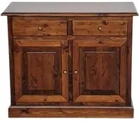 Madia credenza 2 porte massello pino rustica tinta noce 105x42x85 - Mobili 2G